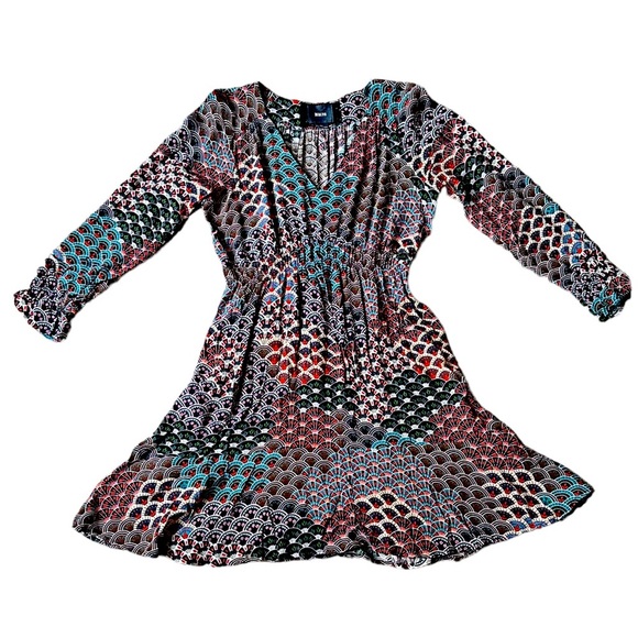 Maeve Dresses & Skirts - MAEVE pull over elastic waist v-neck long sleeve dress size MP